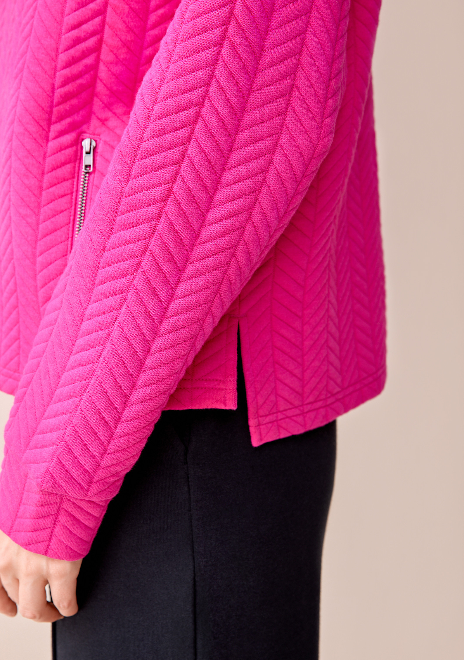 Quilted Long Sleeve Top  Close Up