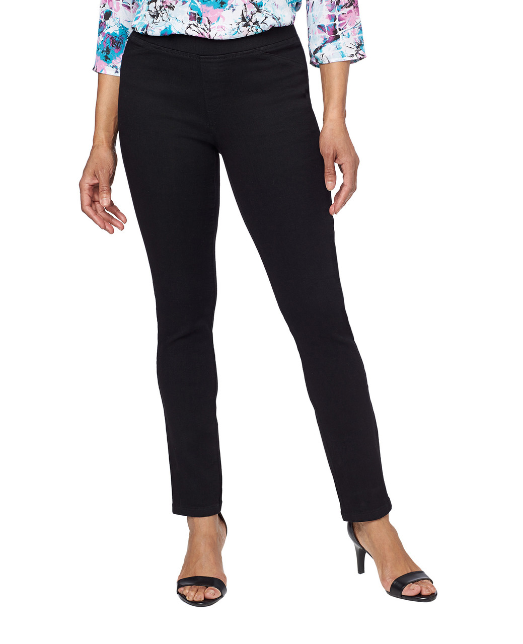 Women's black denim jegging