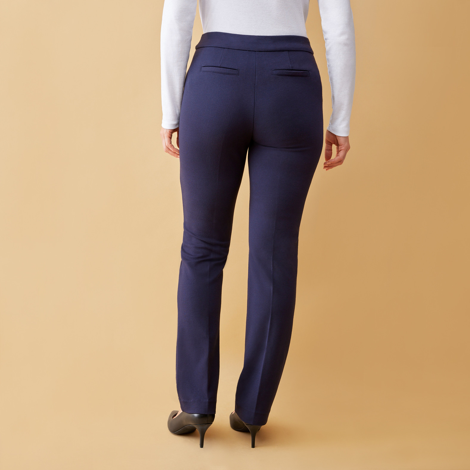 Basic Comfort Ponte Pant - Navy Back View