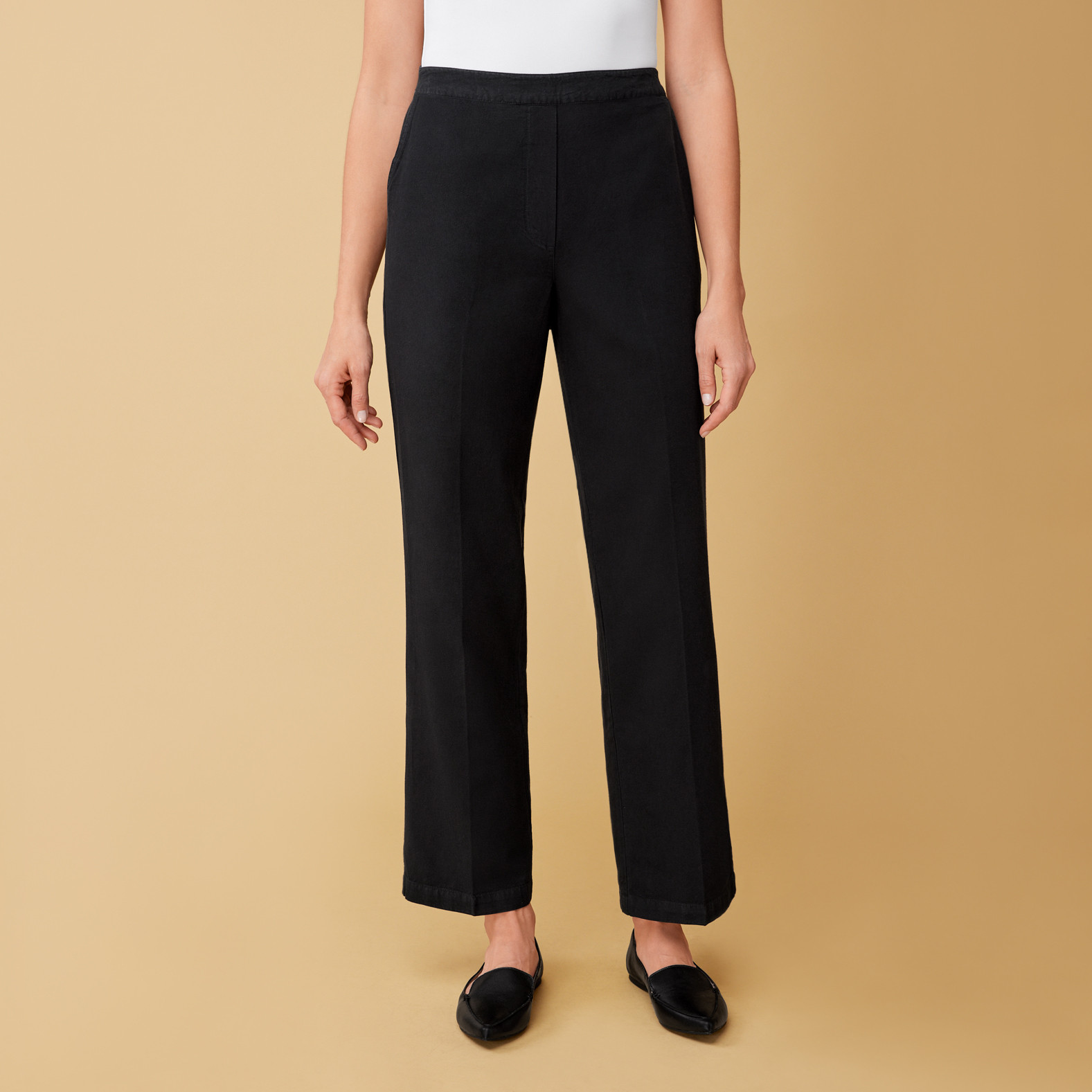 Basic Villager Canvas Pant with Pockets Front View Black