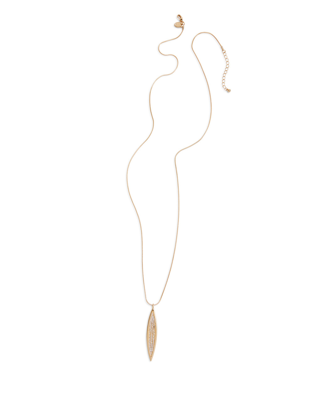 Gold teardrop necklace with inner stones