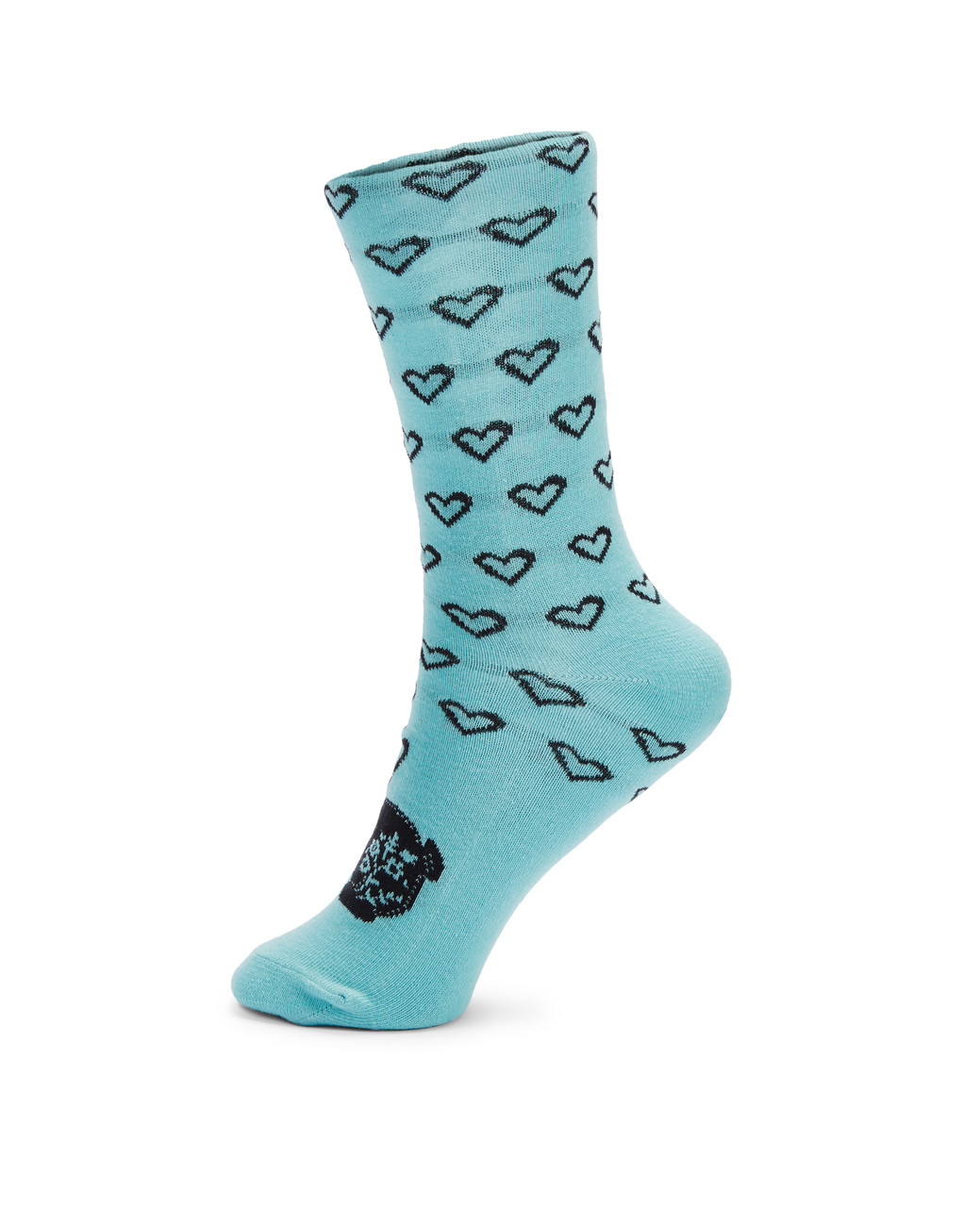 Aqua socks with kissing bunnies