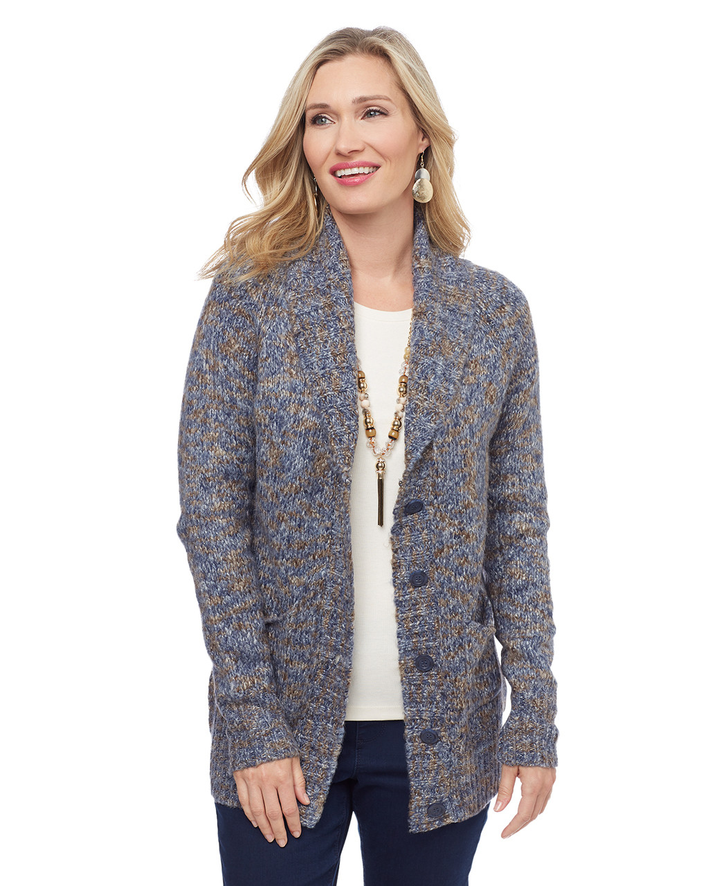 Northern Reflections navy boyfriend cardigan with pockets