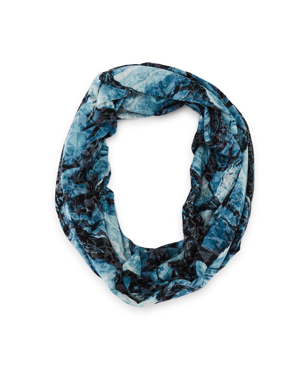 Woman's blue infinity scarf