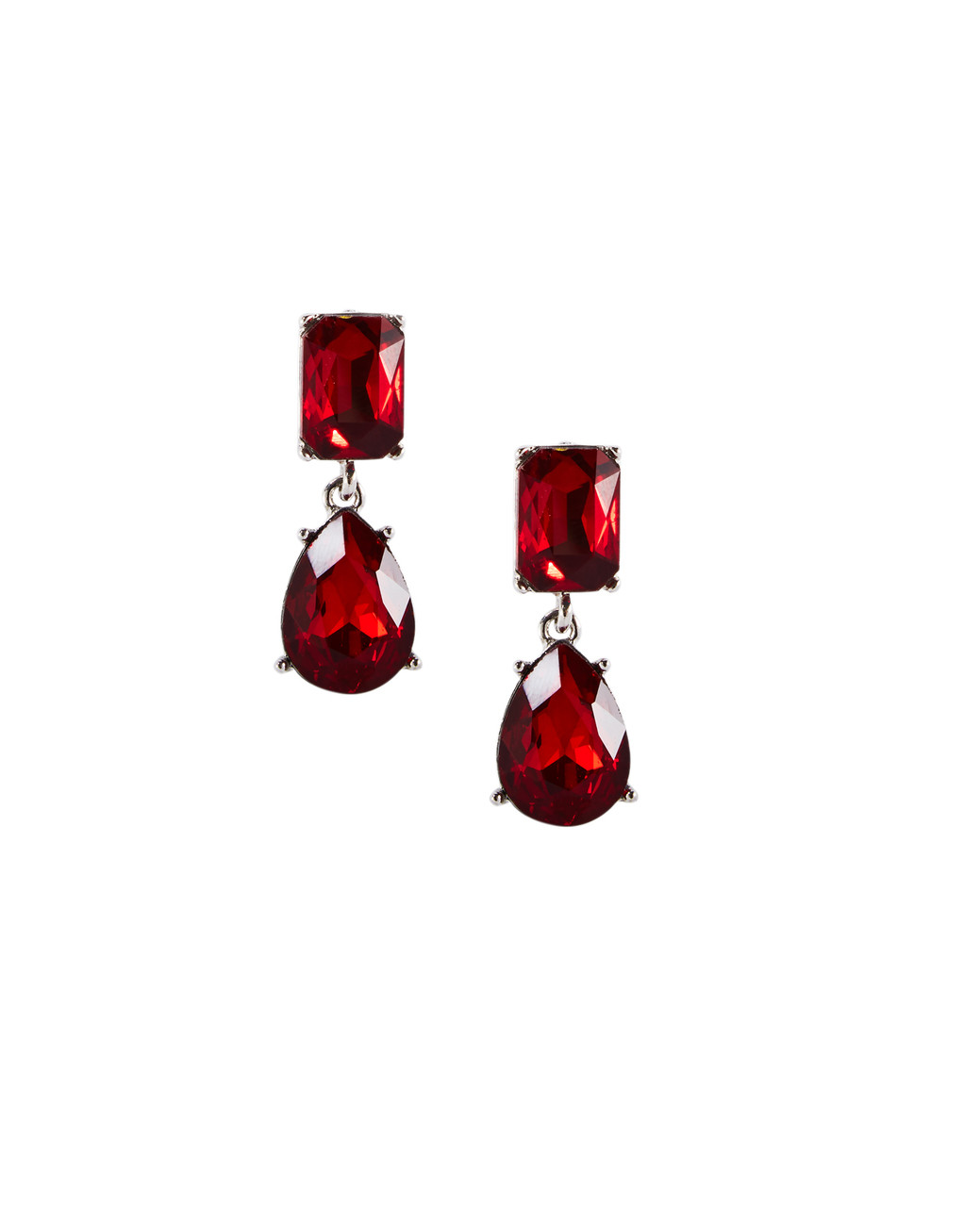 Red tear drop earrings