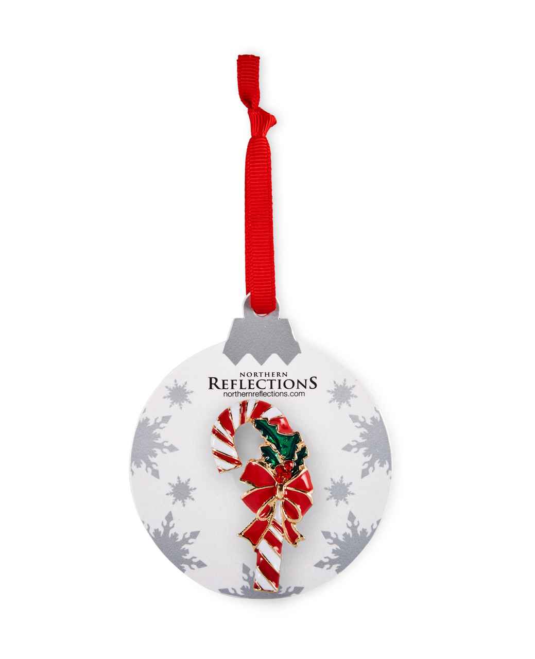 Red and white candy cane brooch