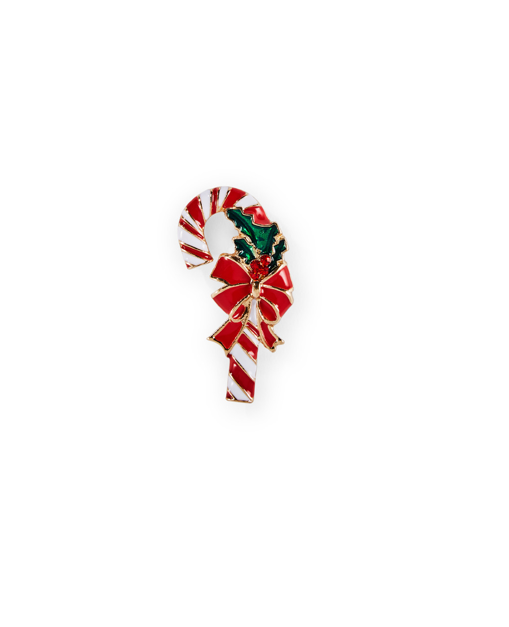 Red and white candy cane brooch