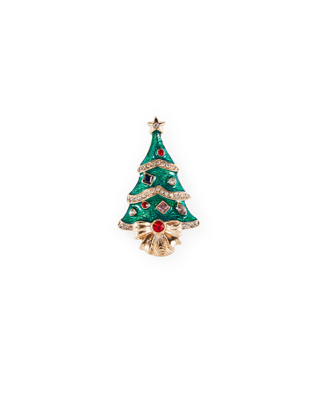 Green Christmas tree brooch