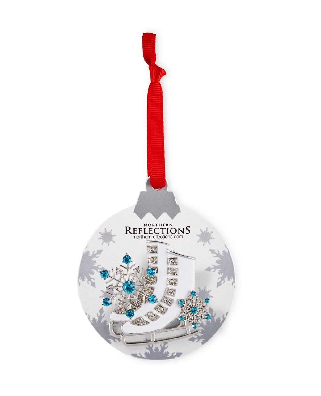 White ice skating theme brooch