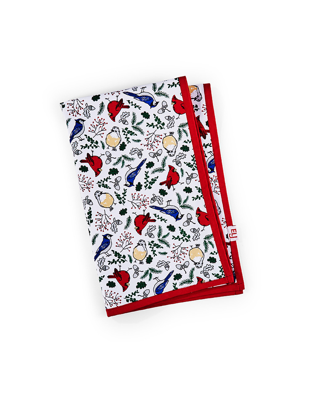 White cardinal tea towel