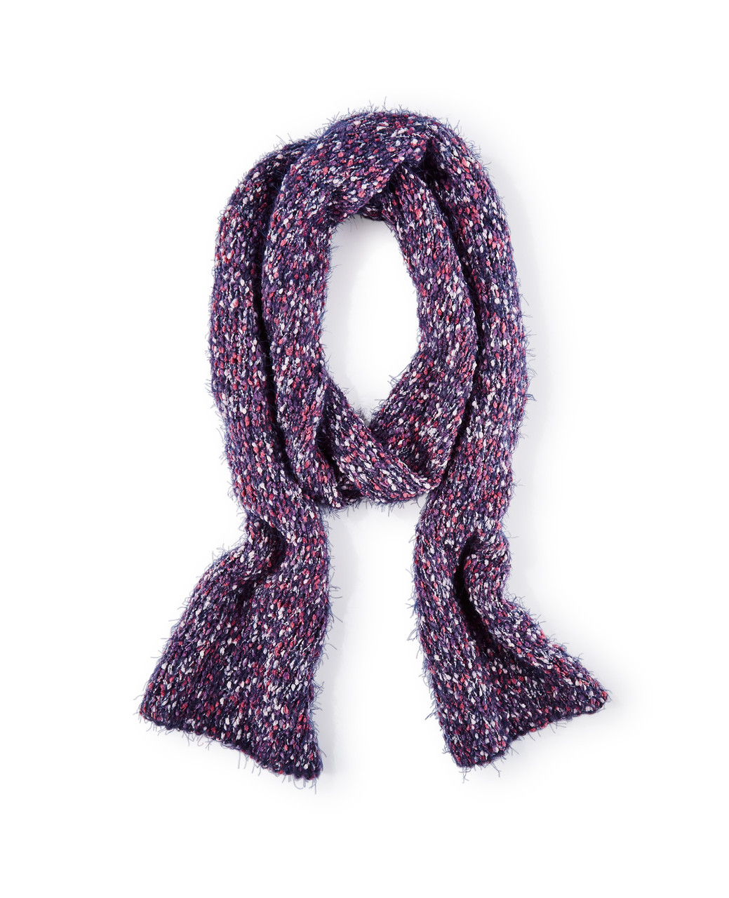 Women's multi colour boucle knitted scarf
