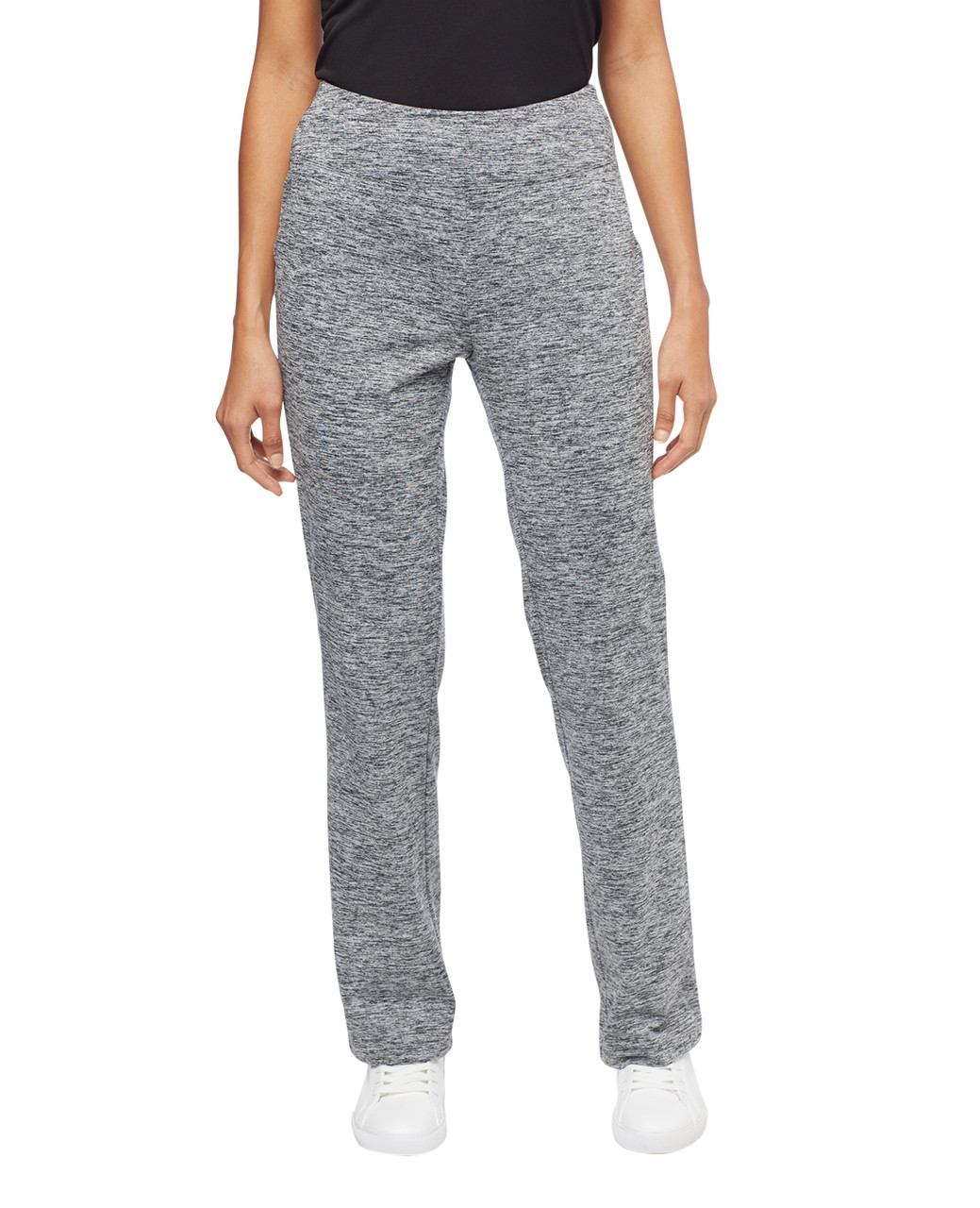 Woman's charcoal marled activewear yoga pants