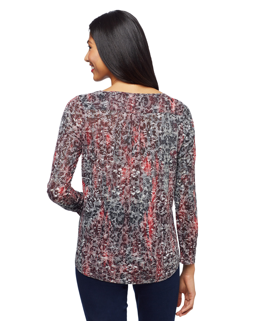 Woman's petite burnout top
