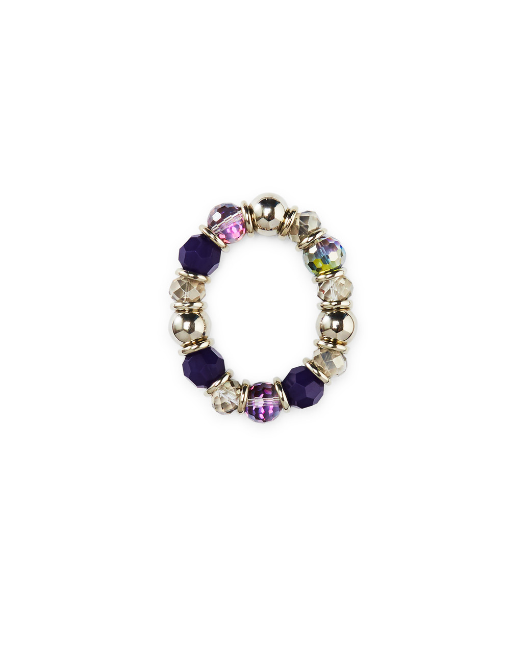 Women's dark thistle and iridescent stretch bracelet