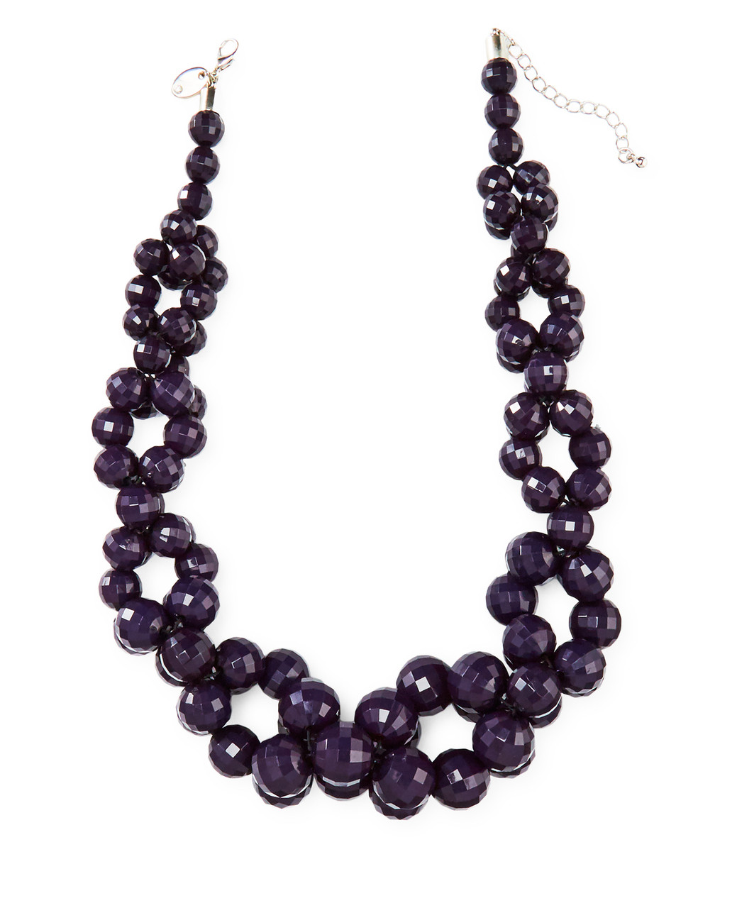 Women's navy statement link layered necklace
