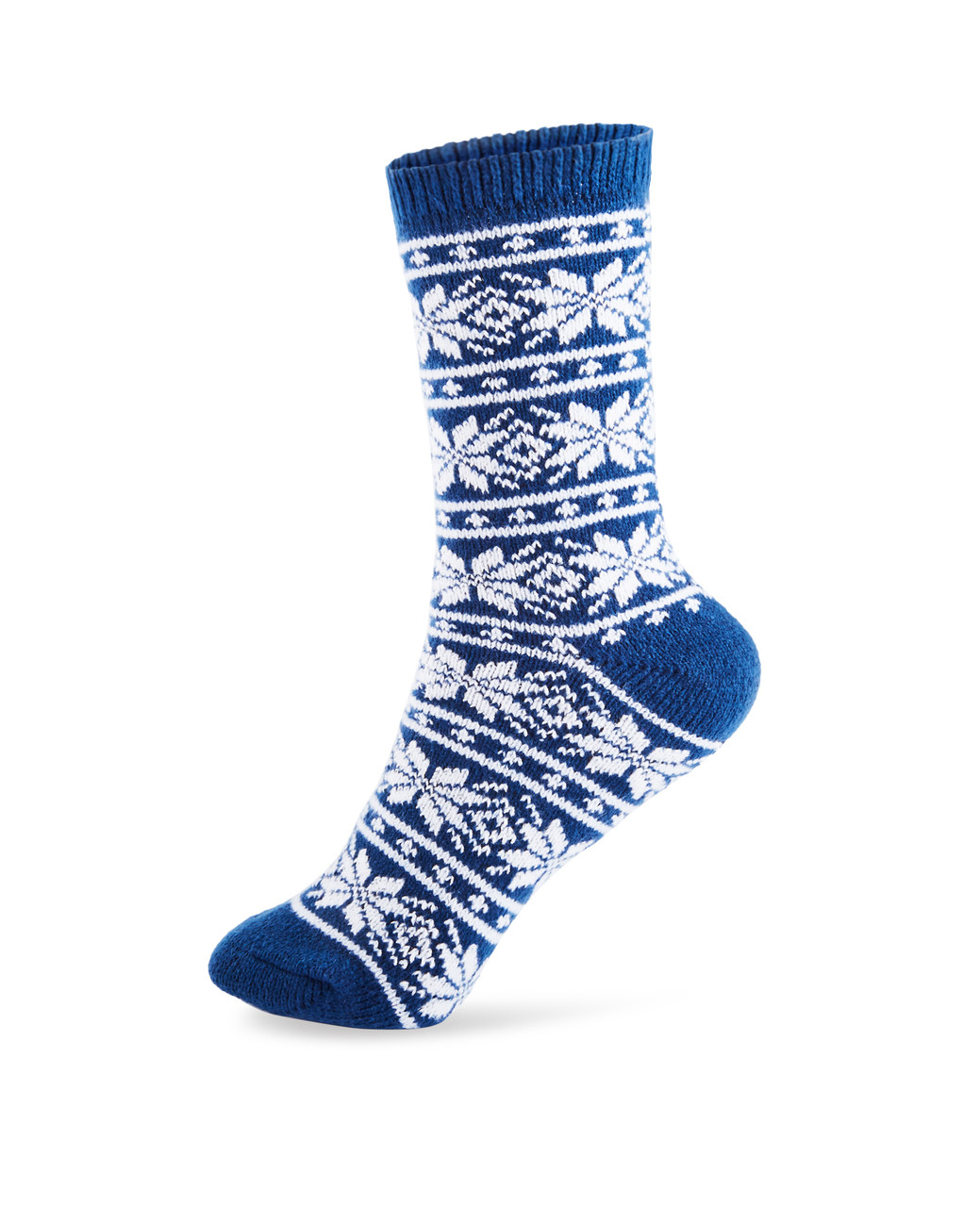 Women's navy jacquard boot socks