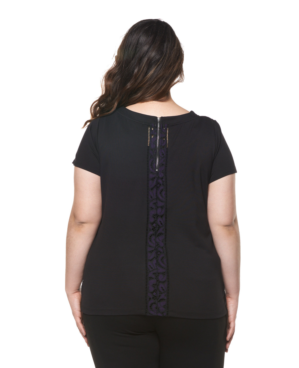 Women's plus size two tone lace dress top.