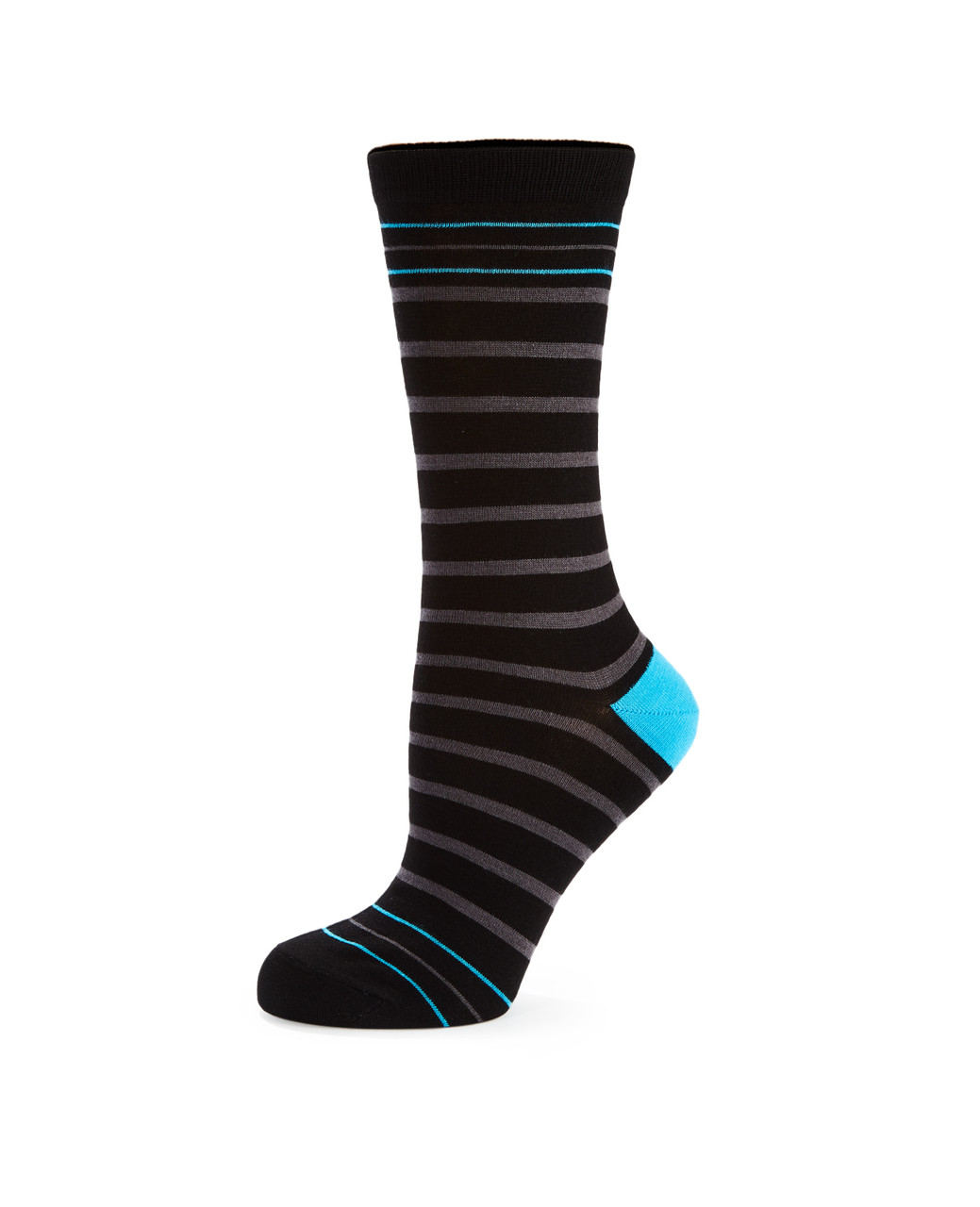Women's black bamboo socks with stripes