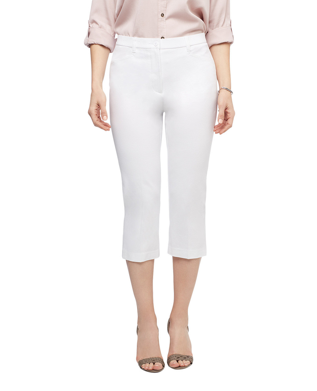 Women's white slim capri pants