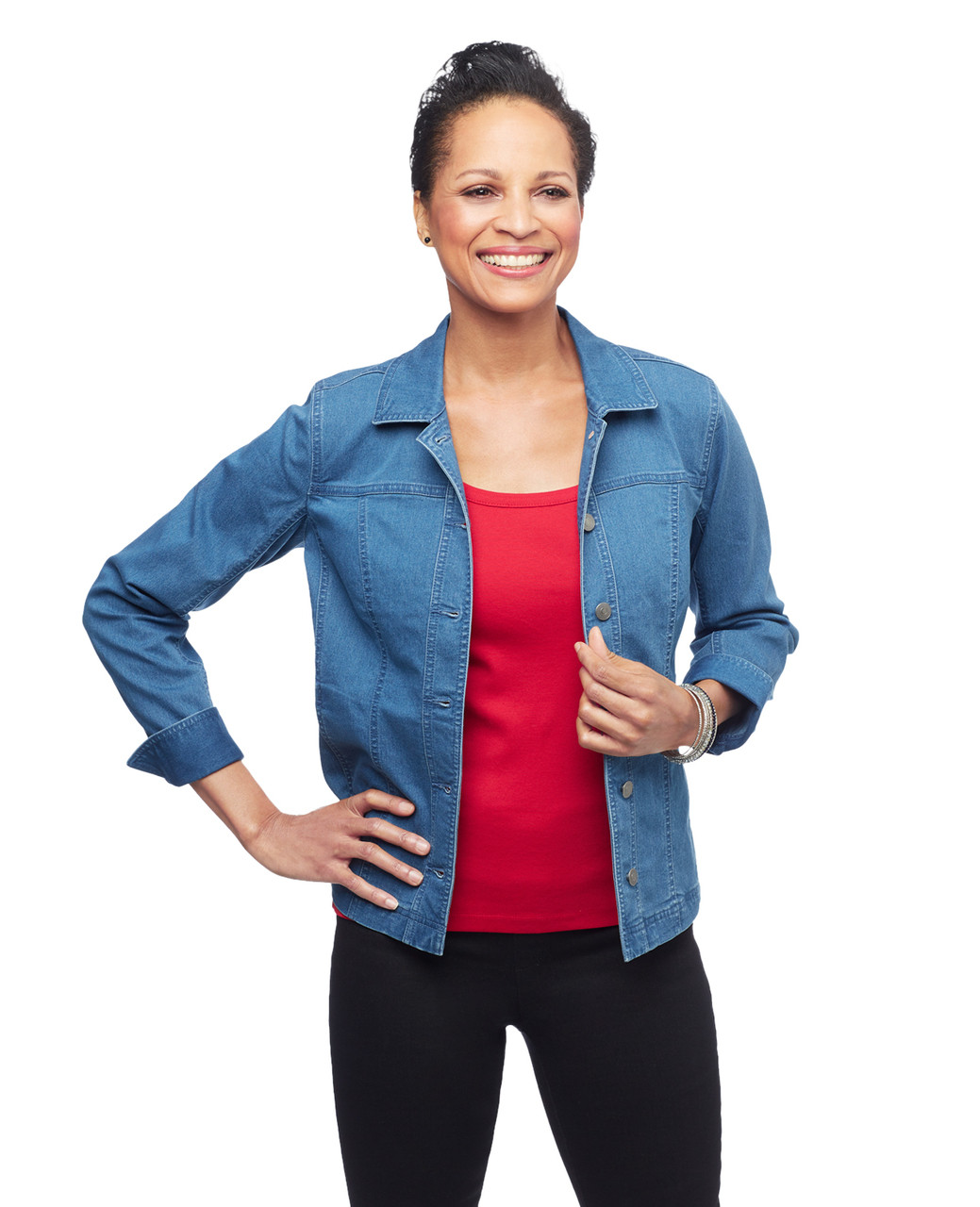 Women's medium wash denim jacket