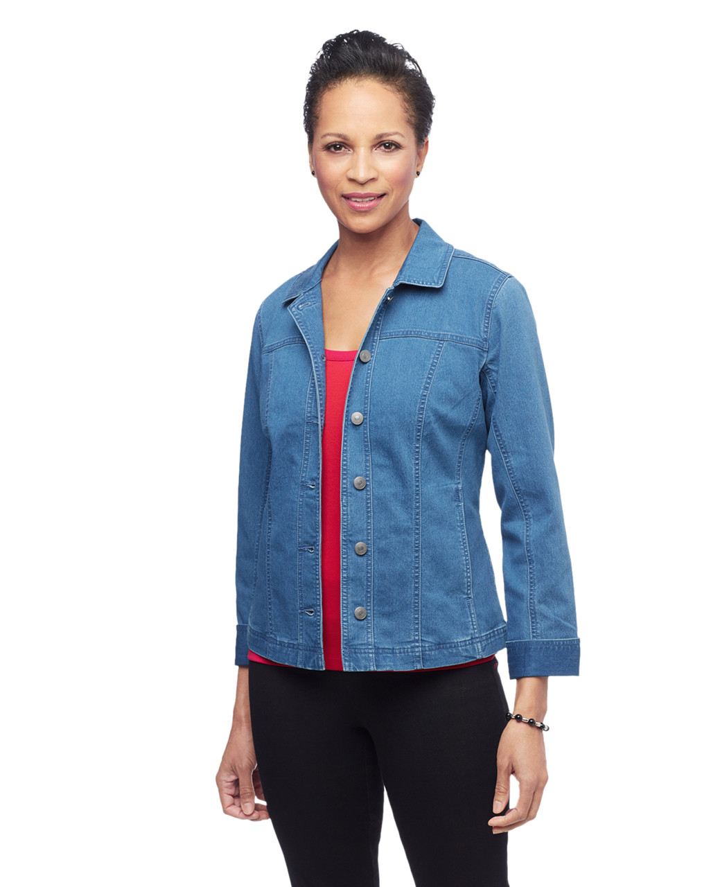 Women's medium wash denim jacket
