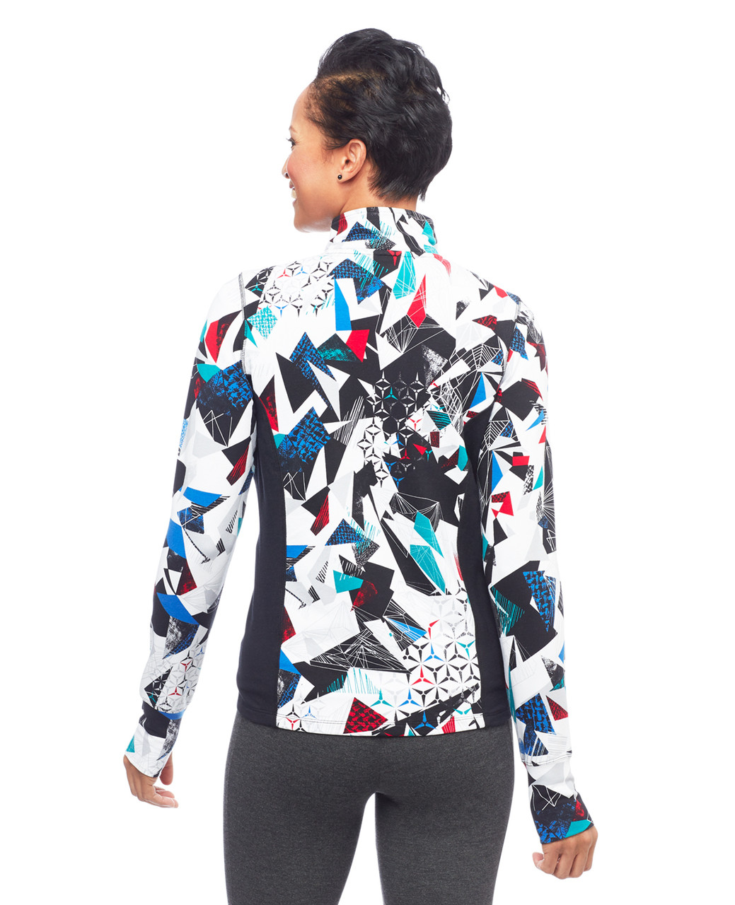 Women's blue zip up activewear jacket