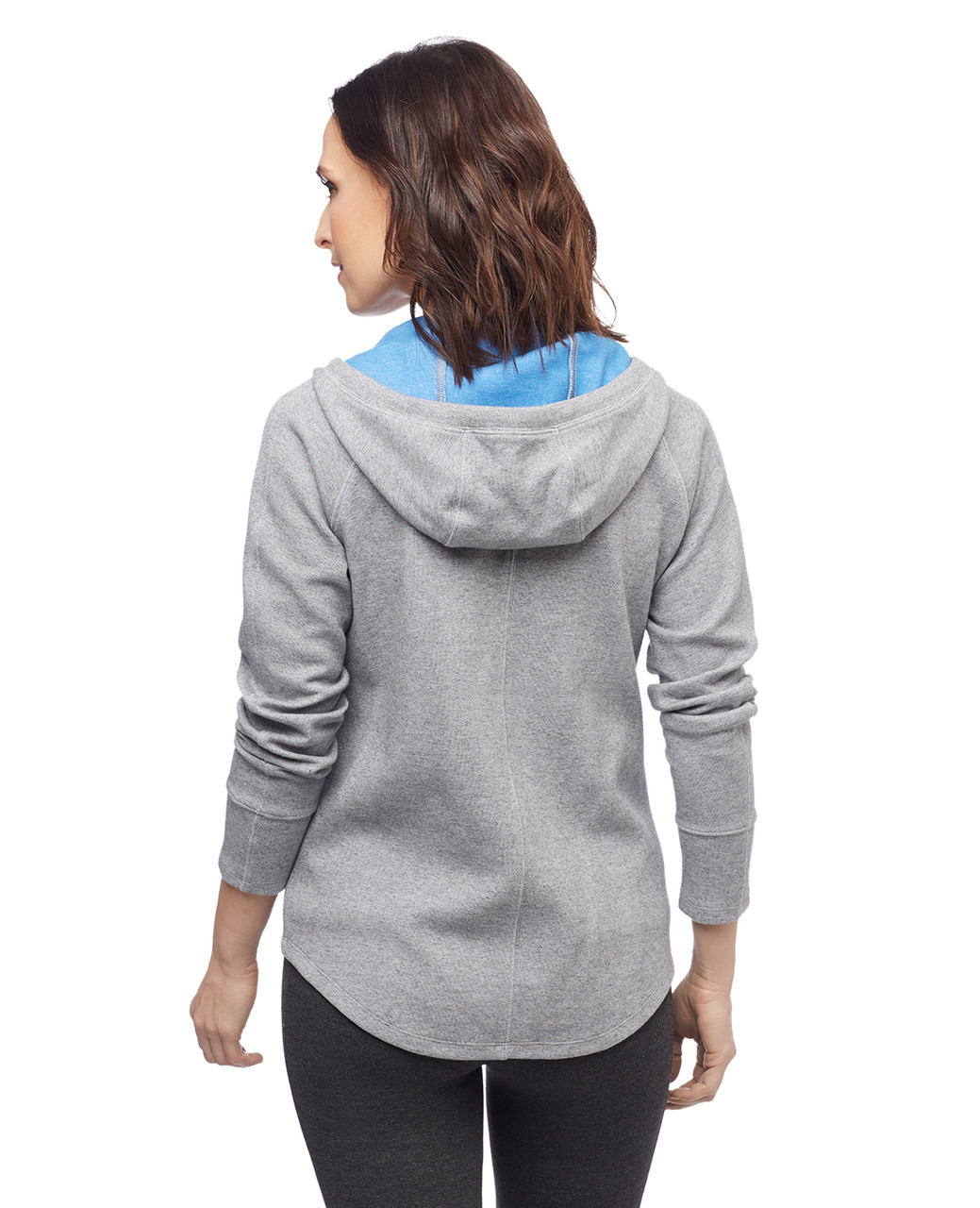 Women's grey raglan activewear hoodie