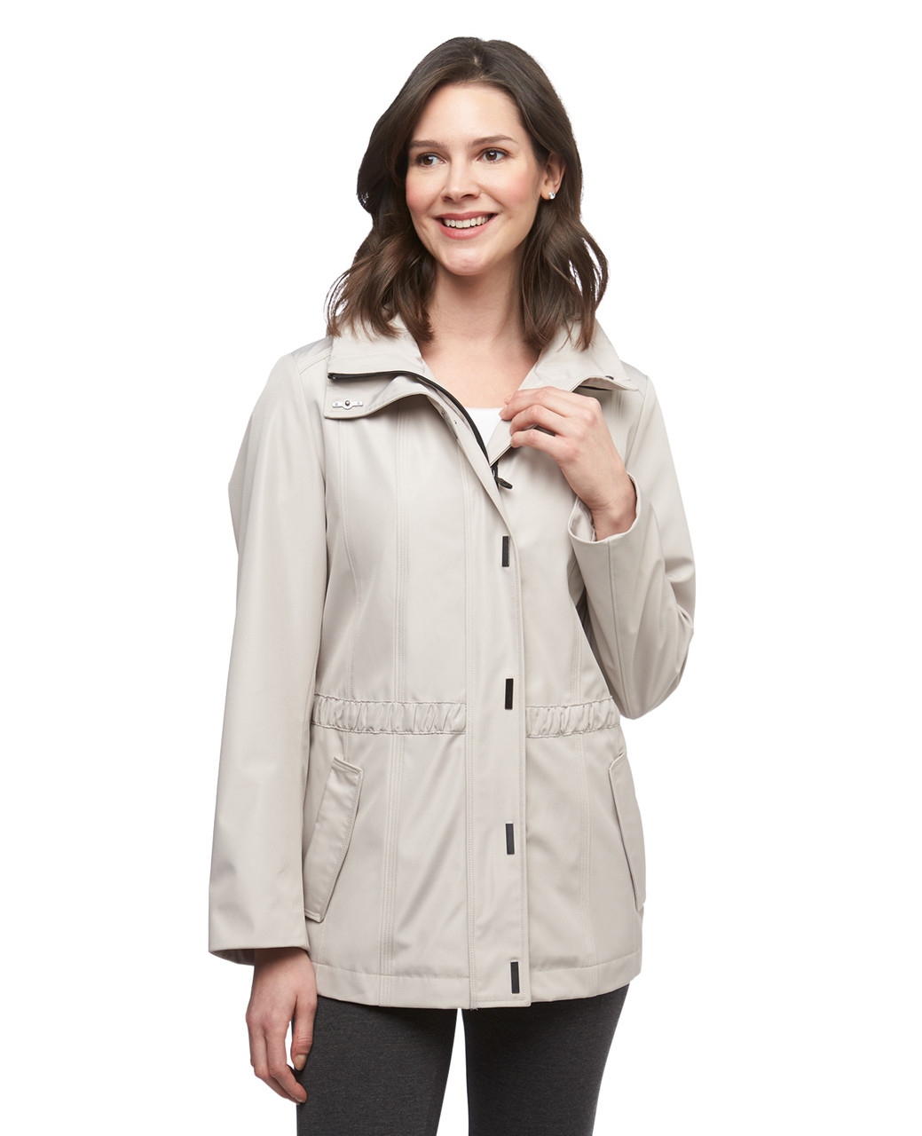 Women's parchment funnel neck anorak water repellent jacket