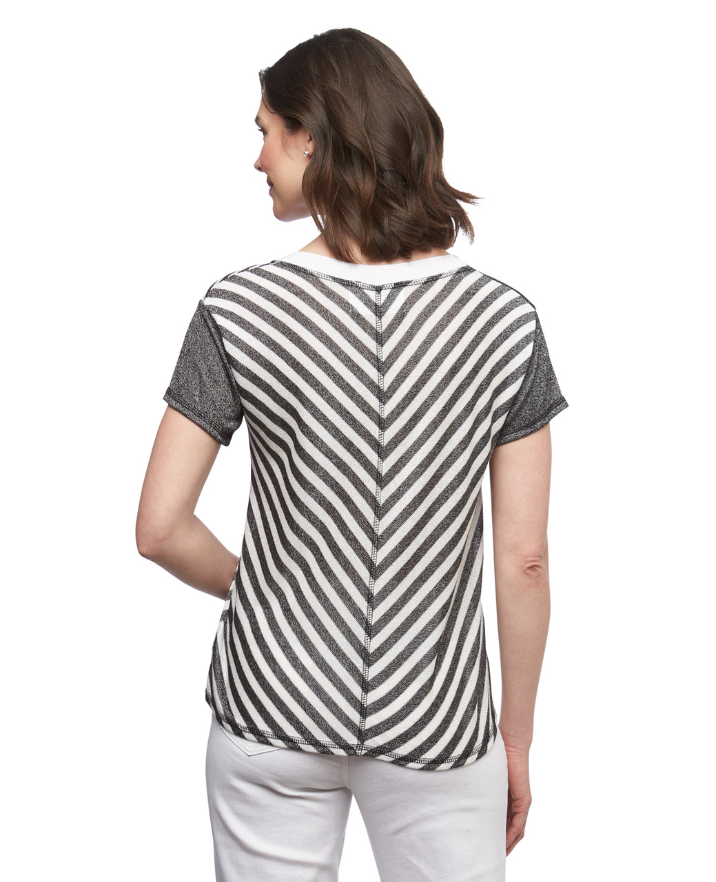 Women's Point Zero black and white colour block top