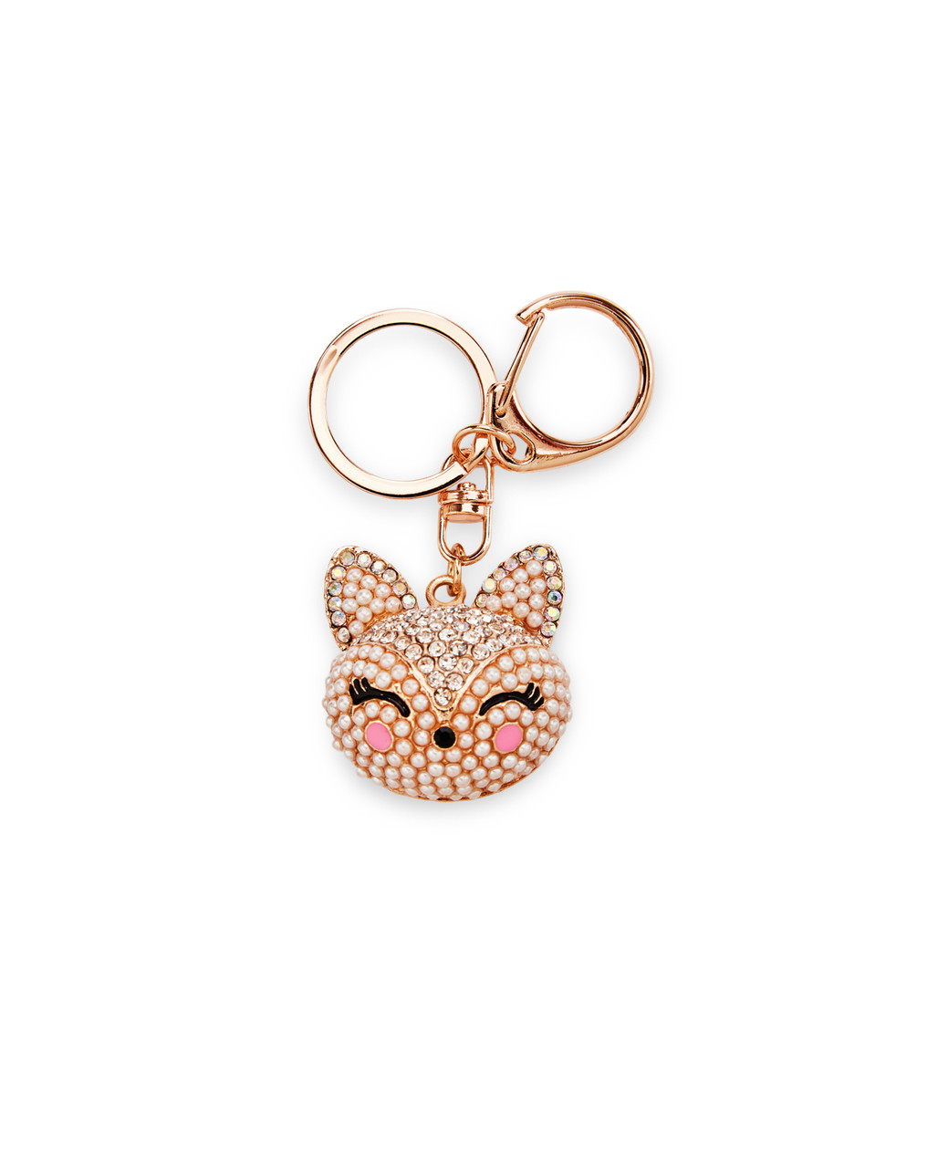 Women's gold jewelled fox key chain