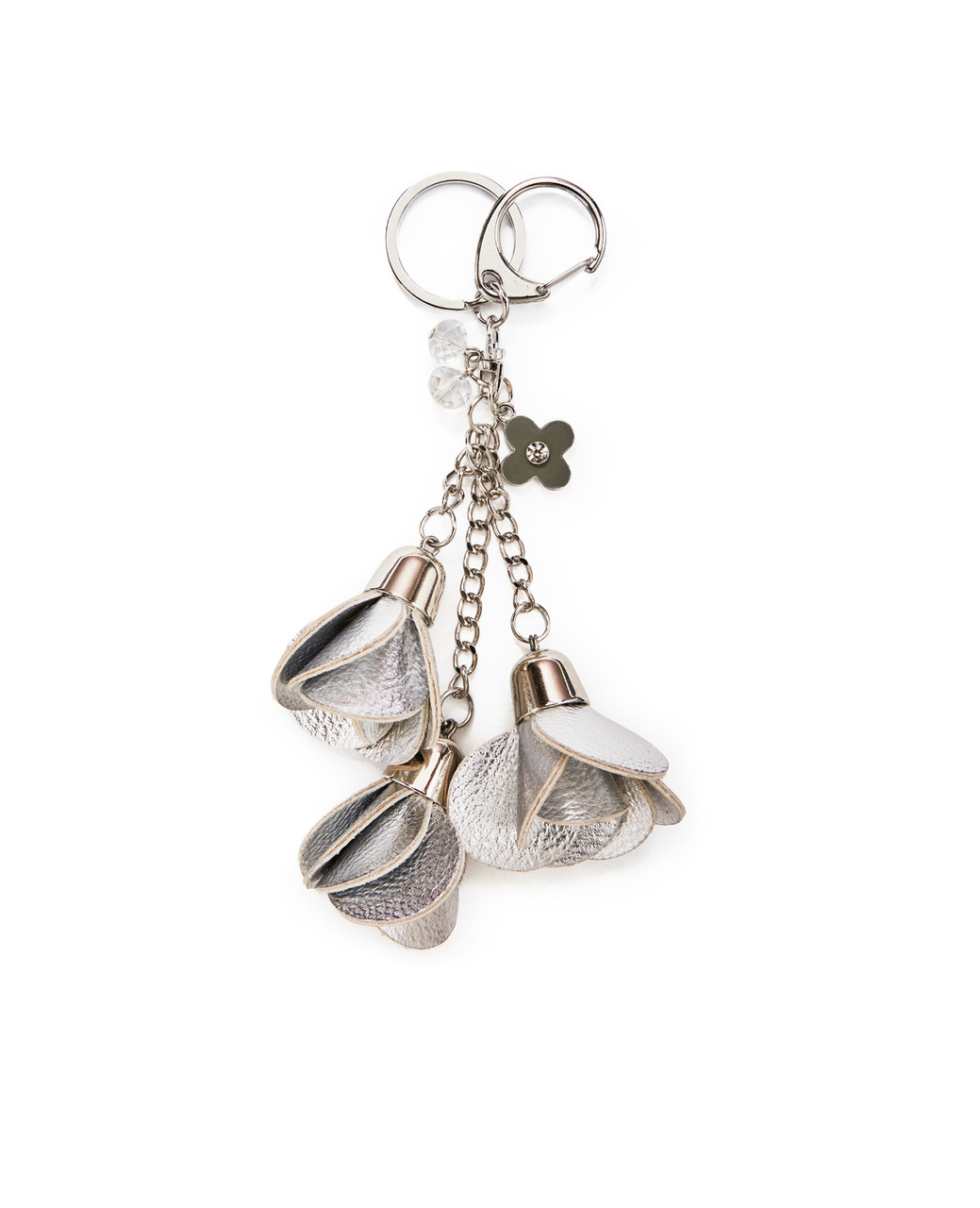 Women's silver flower key chain