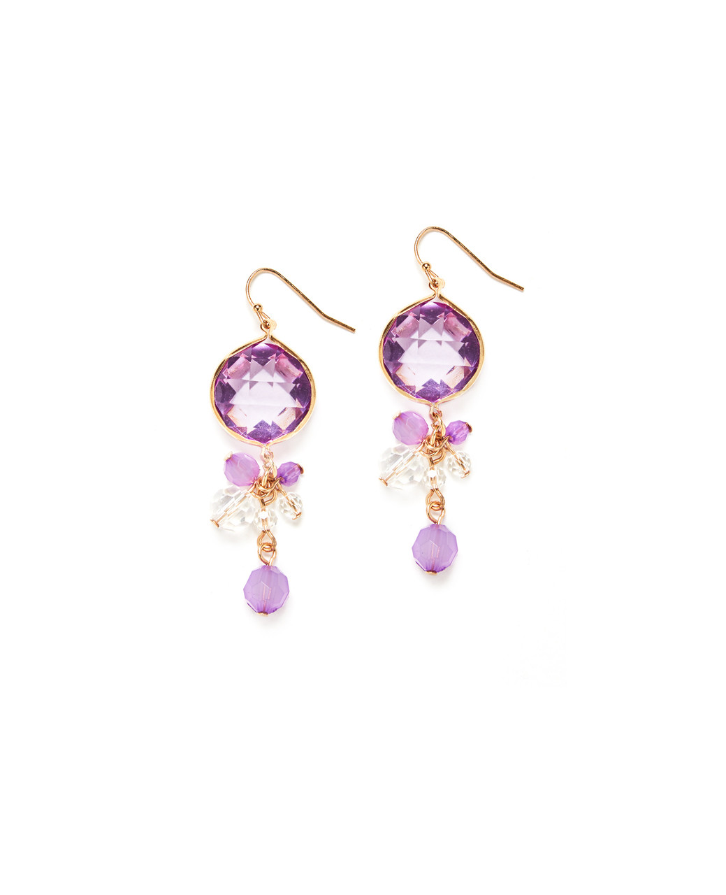 Women's lilac ball drop dangle earrings