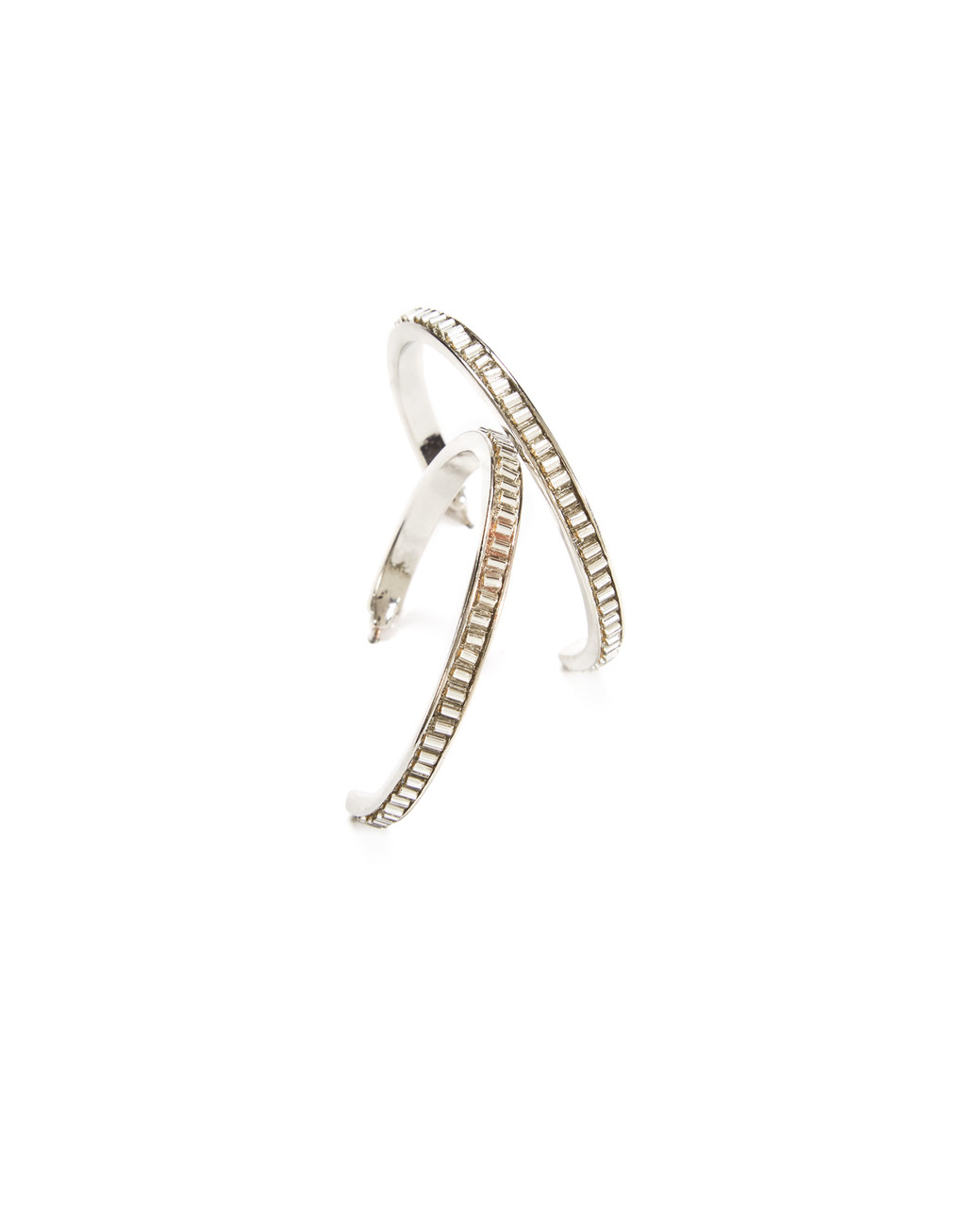 Women's silver beaded hoop earrings