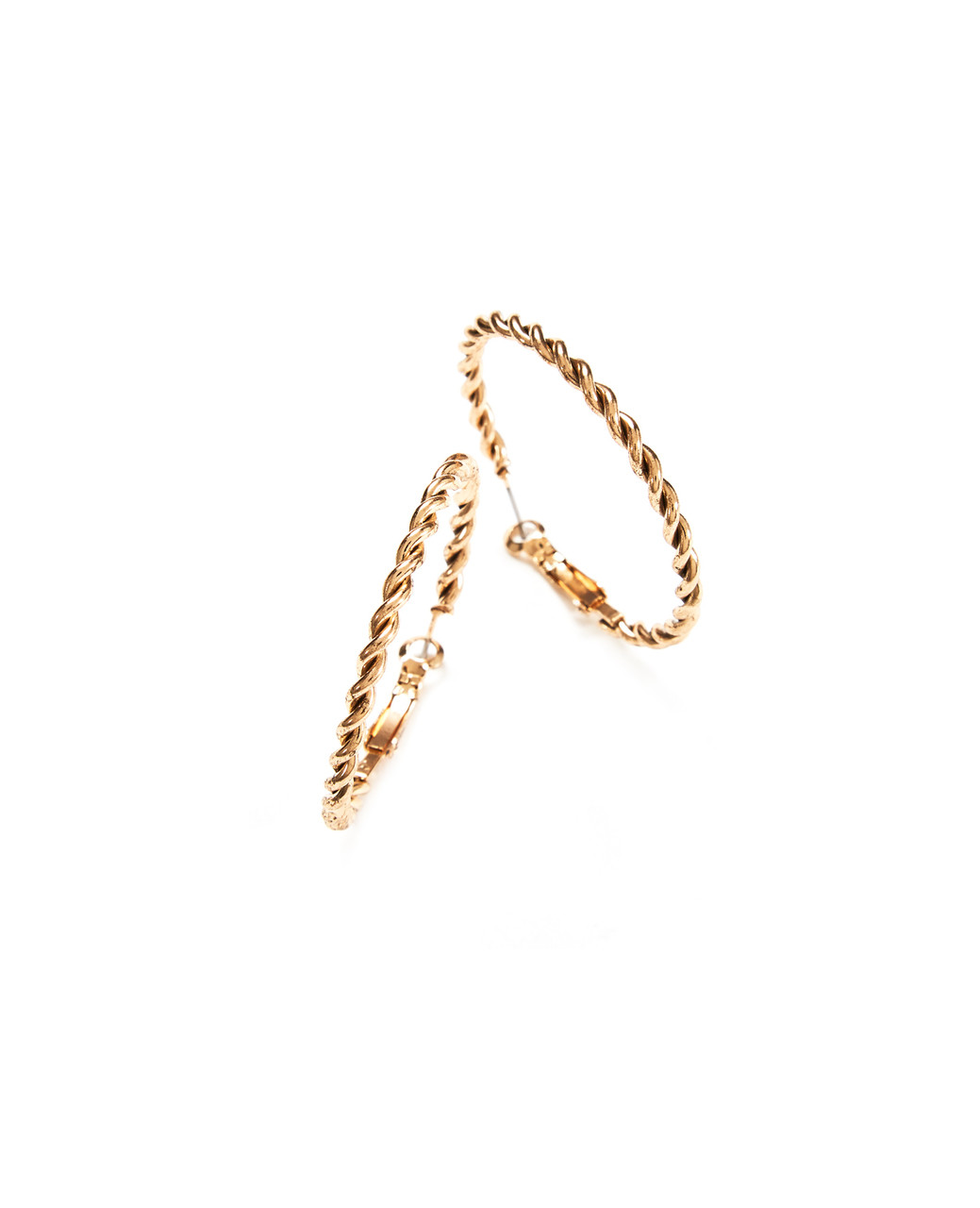 Women's twisted gold hoop earrings