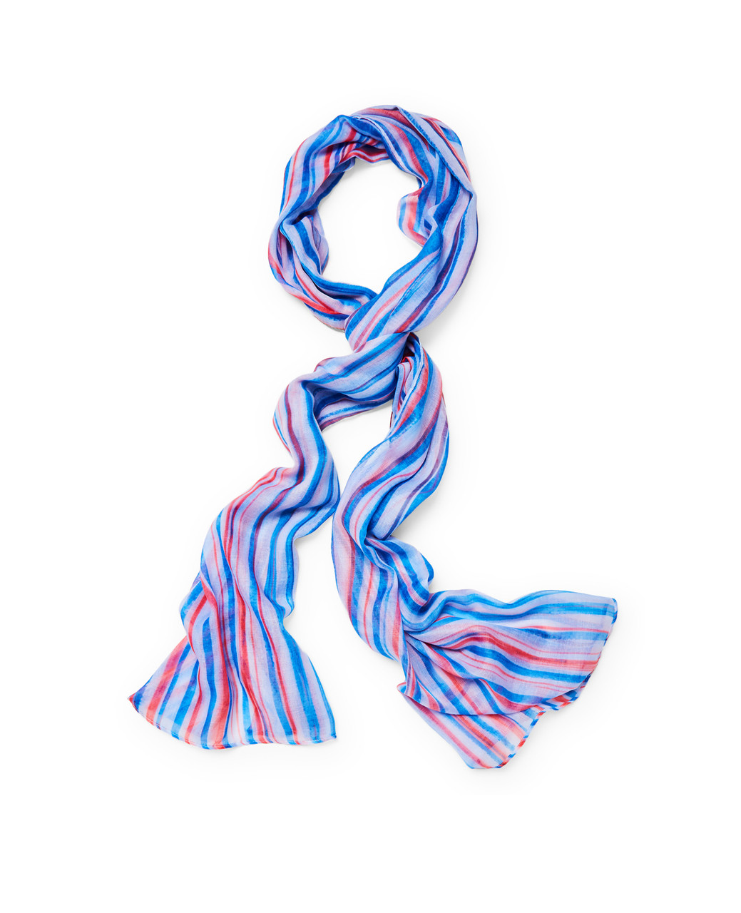 Womens blue scarf with stripes