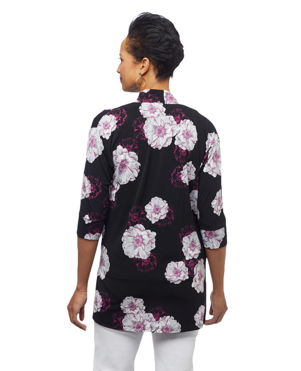 Womens floral open front topper