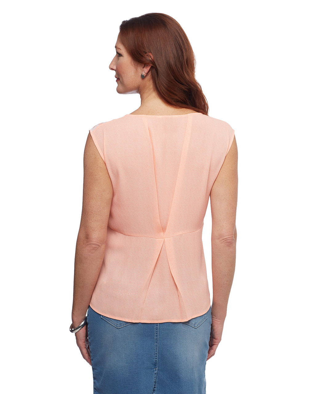 Womens petite pink sleeveless top