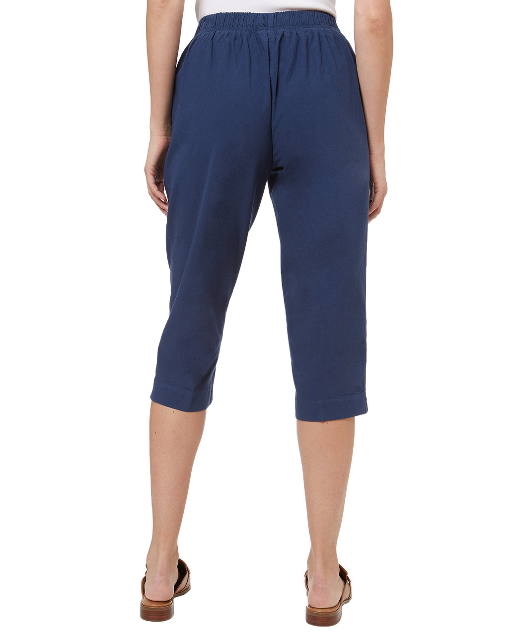 Women's garment dye villager capri pants.