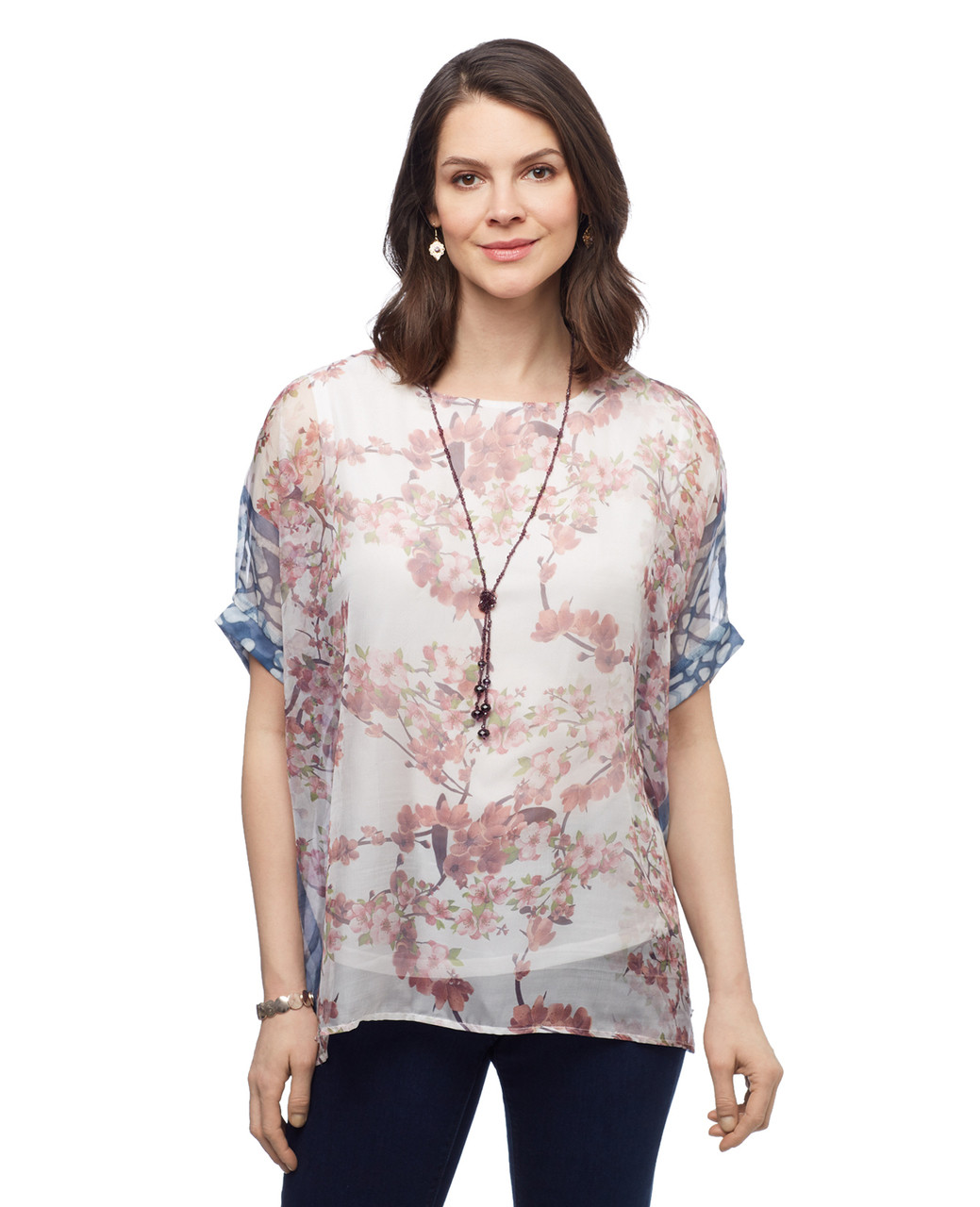 Women's vanilla floral Point Zero top