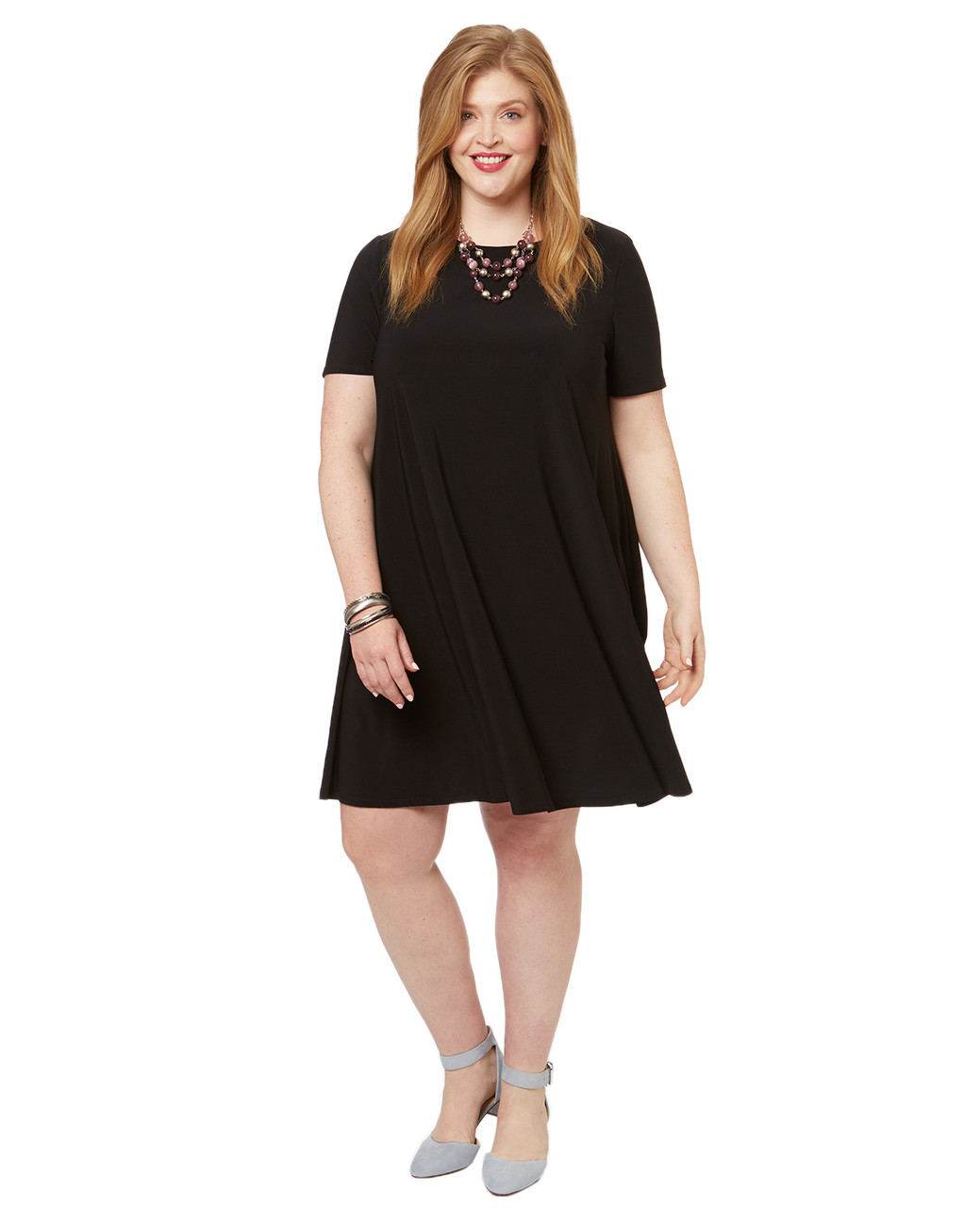 Women's PLUS Collection plus size black swing dress