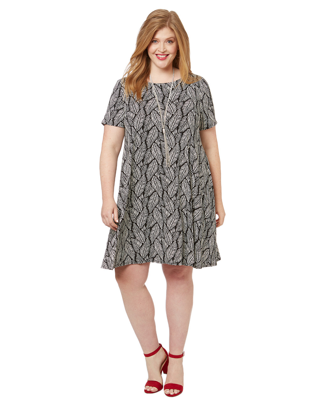 Women's PLUS Collection plus size palm leaf dress
