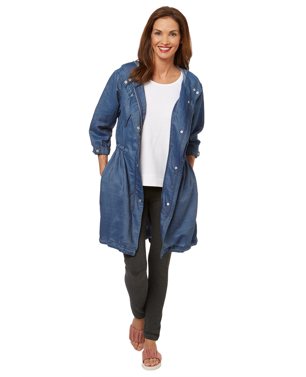 Women's hooded tencel jacket for spring.
