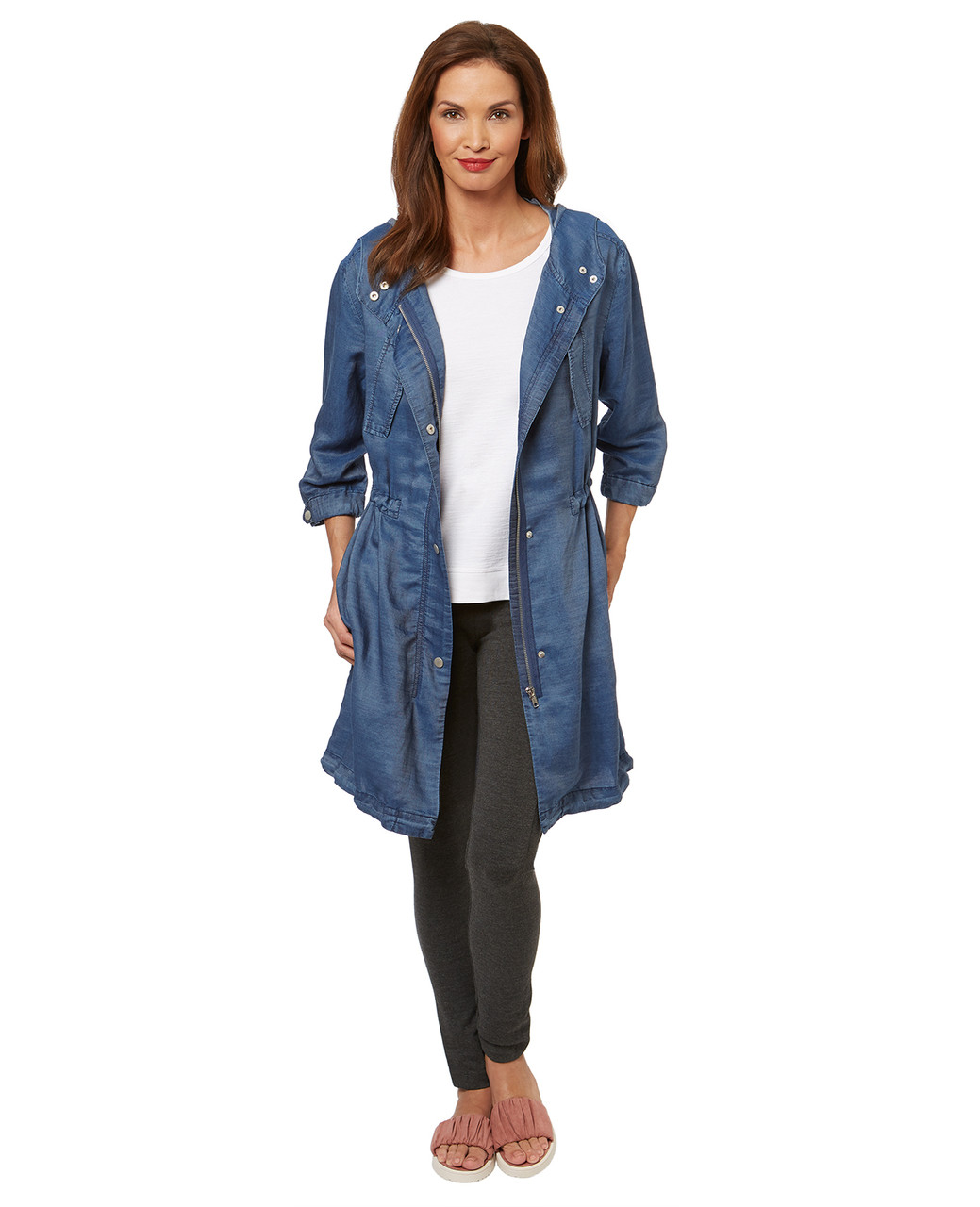 Women's hooded tencel jacket for spring.