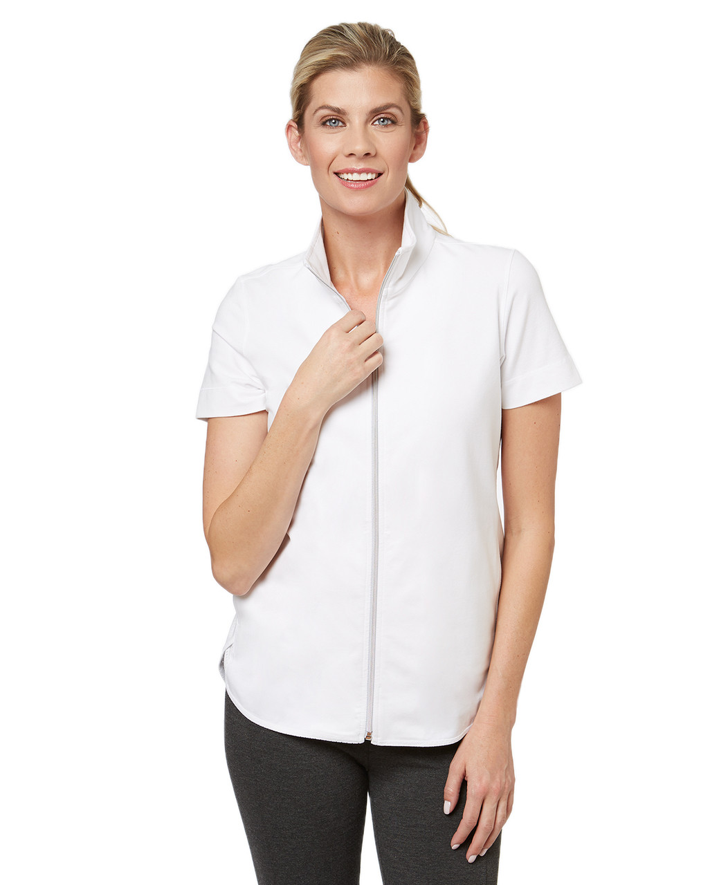 Women's short sleeve running jacket for gym or everyday.
