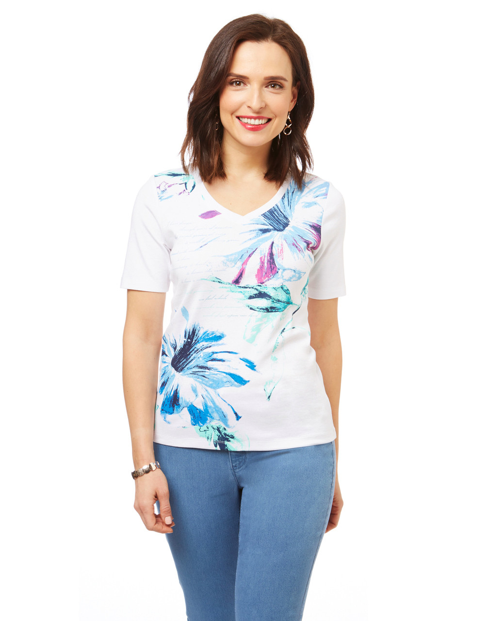 Women's white cotton graphic tee