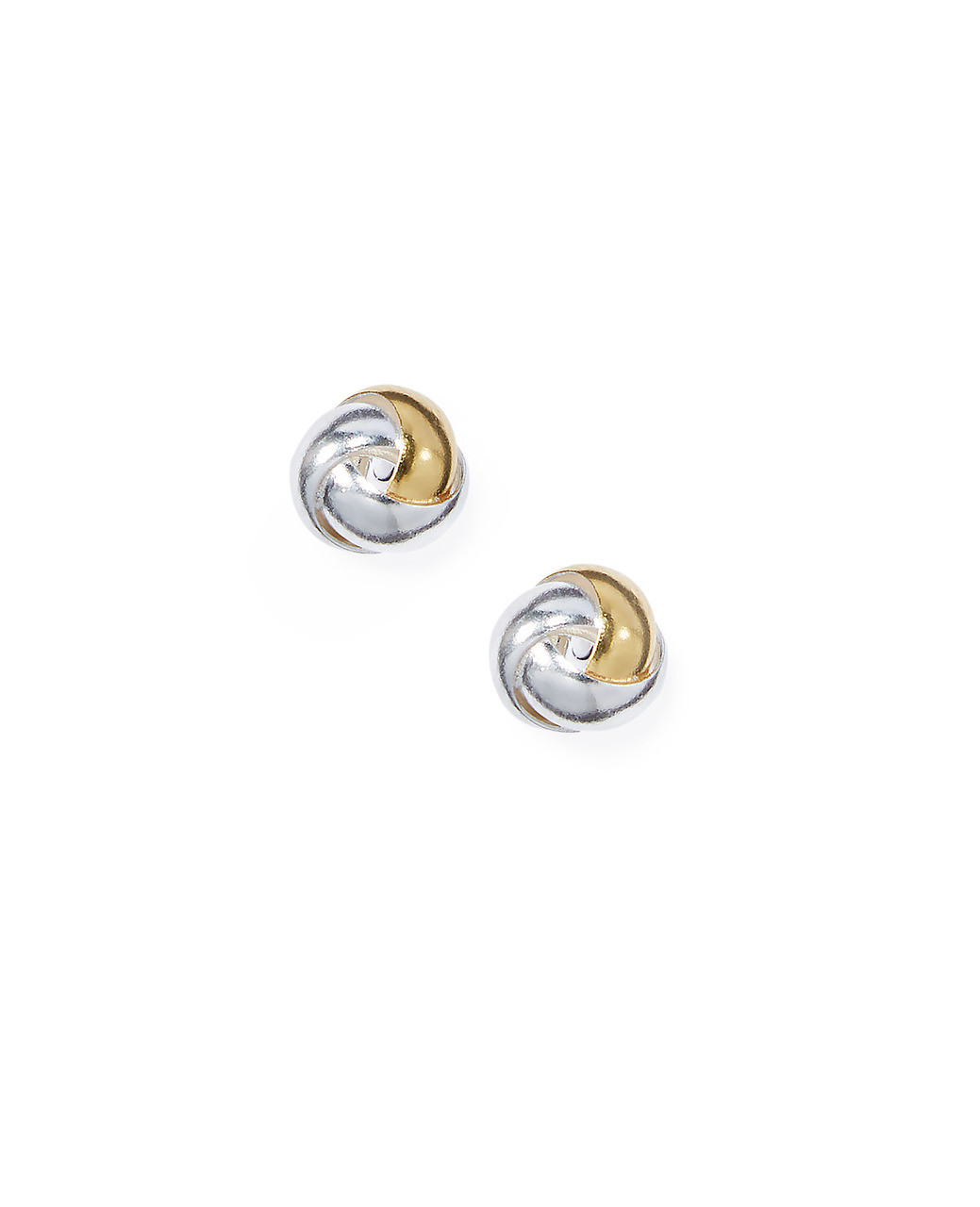 Women's sterling silver two tone knot earrings