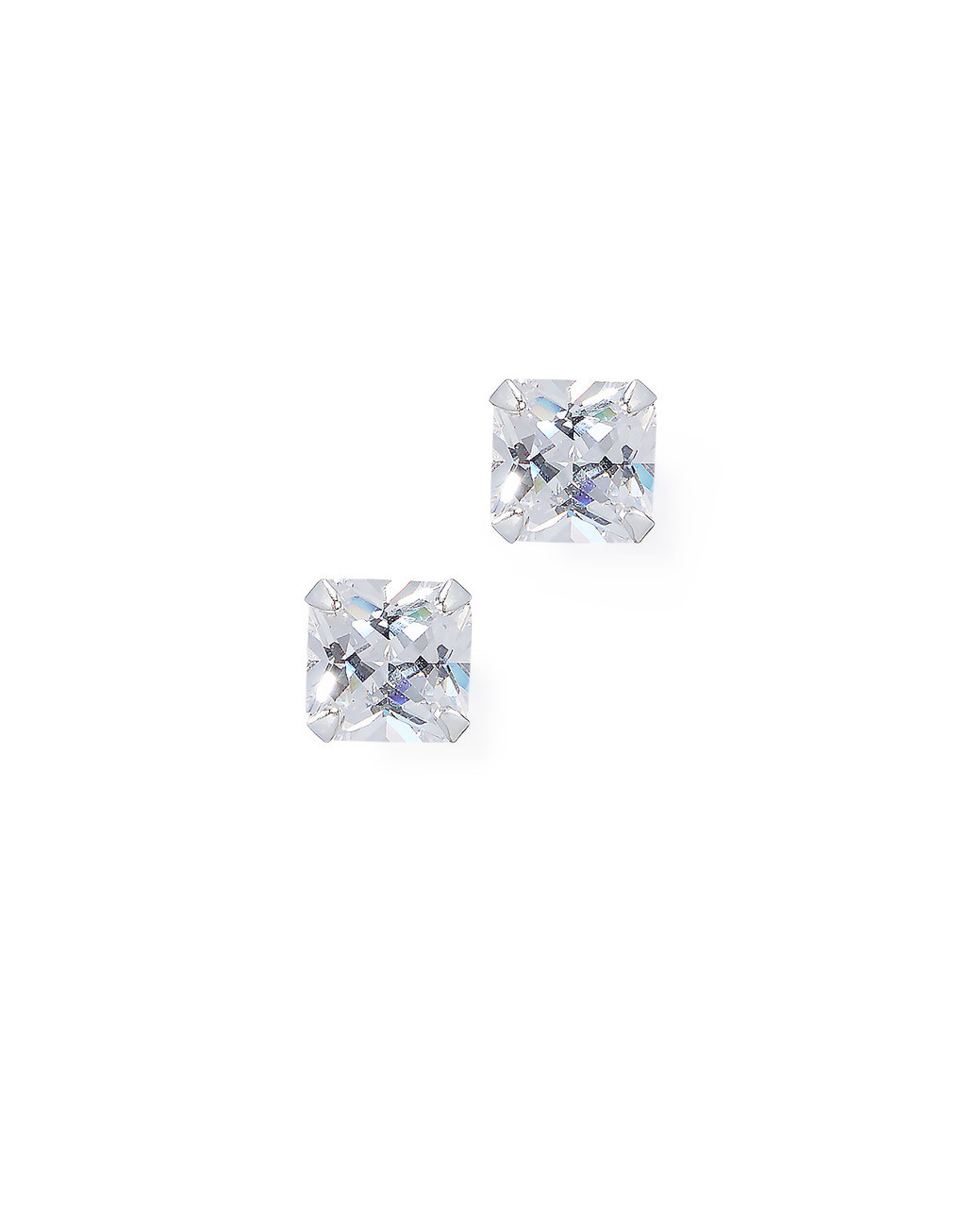 Women's crystal square stud earrings