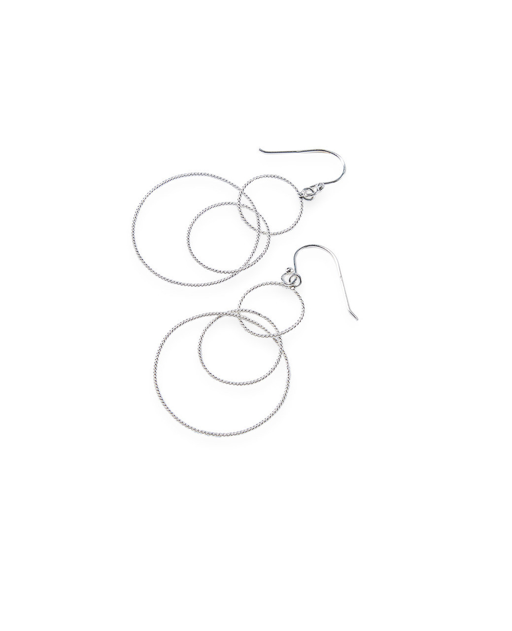 Women's sterling silver layered hoop earrings