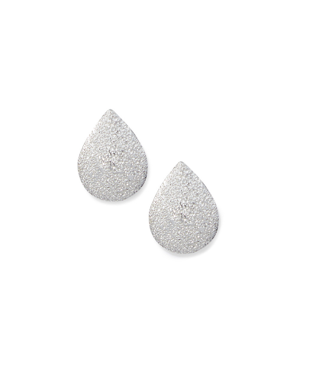 Women's sterling silver frosted teardrop earrings