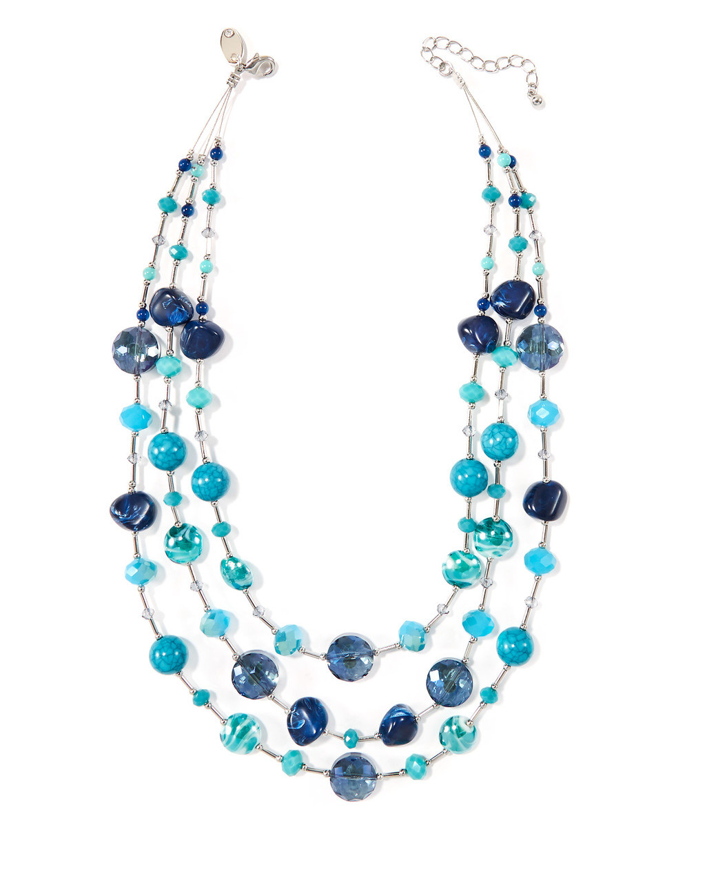 Women's layered necklace with turquoise stones